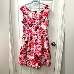 Eliza J. Fit and Flare Sleeveless Midi Floral Print Dress Size 12